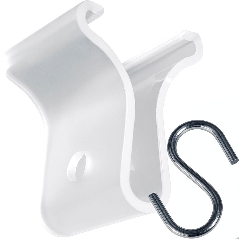 Gluposti 25 Clear Ceiling Grid Clips & 25 S-Hook Sign Hanging Kit, Light-Duty Suspended Tile Drop Ceiling Hooks for Hanging Classroom Decorations, Office Decor, Retail Signs, 0.75" W x 1" H - Image 1
